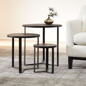 Juego de mesas nido de metal de primera calidad con acabado antiguo para muebles de lujo para el hogar y diseño de interiores de hoteles - Product Image 1