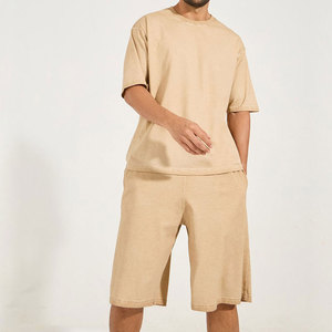 Conjuntos de pantalones cortos de dos piezas para hombre, conjuntos de pantalones cortos de verano para hombre, conjuntos de verano con logotipo personalizado, conjunto de verano para hombre, personalizado, ligero, de algodón - Product Image 3