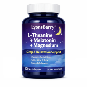 Cápsulas Antioxidantes de L-Teanina + Melatonina + Magnesio, Apoyo para Dormir y Relajarse, Marca Privada OEM, GMP, 100 Unidades - Product Image 1