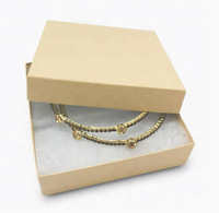 Vente en gros Y #33 Taille 3-1/2*3-1/2*15/16 ''Boîte à bijoux en papier rempli de coton Bracelet Collier Bague Boucle d'oreille Emballage cadeau Estampage