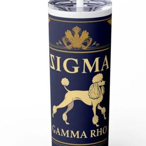 Stylish <b>Skinny</b> Tumbler 20oz Sigma Gamma Rho Drinkware Stainless Steel Insulated Travel Cup Sorority Gift Reusable Beverage - Product Image 4