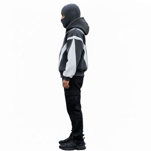 Vente en gros de sweats à capuche zippés personnalisés à la mode avec logo, en coton/polyester écologique, doublure polaire 310G, coupe longue - Product Image 4