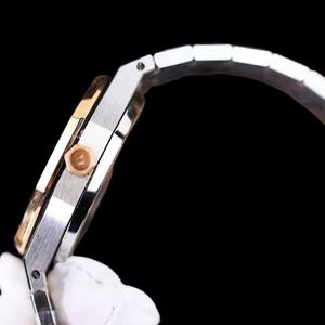 Montre-bracelet mécanique exceptionnelle avec sertissage clos de moissanite et diamant, bracelet en acier inoxydable bicolore, idéale pour les soirées, cadeau pour homme - Product Image 2