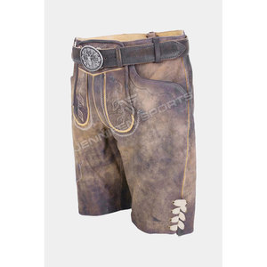Shorts en daim pour homme, style bavarois Lederhosen, pour l'Oktoberfest, coupe droite, respirant, formel - Product Image 3