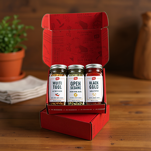 Vietnam Factory's Rustic Design Kraft Dividers Custom Print Hot Sauce <b>Gift</b> Box <b>Set</b> of 3 Bottles Personal <b>Gift</b> <b>Set</b> - Product Image 2