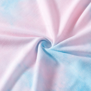 Camiseta de Manga Corta para Hombre, Cuello Redondo, Corte Regular, Informal, Tejida con Diseño Tie-Dye en Rosa y Azul, 100% Algodón Transpirable - Product Image 6
