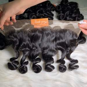 Extensions de cheveux ondulés océan couleur naturelle pleine longueur Double dessiné 100% faisceau de cheveux humains bruts de haute qualité - Product Image 3