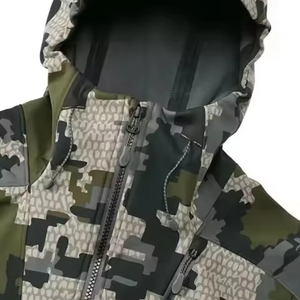 Veste d'hiver unisexe camouflage isolée en softshell, thermique, couche intermédiaire, fermeture éclair intégrale, coupe-vent, motif imprimé, chaude, pour la randonnée - Product Image 5