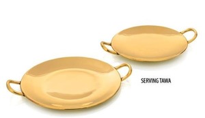Plats de service en acier inoxydable doré de 21 cm, design moderne, écologiques, réutilisables, compatibles lave-vaisselle, vente en gros - Product Image 3