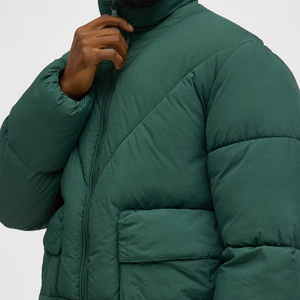 OEM Unisex Winter Puffer Jacket High Quality Breathable Casual Wear Shinny Stand Collar Hooded Wholesale Custom All Sizes - Product Image 3