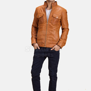 Veste en cuir personnalisée avec impression de logo, vêtements de motard élégants pour hommes, fournisseur d'usine, veste d'hiver pour hommes - Product Image 5