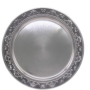 Fine Quality Metal Dinnerware Table Setting Round Silver Galvanized Steel Charger <b>Plates</b> For Wedding Banquets & Home <b>Decor</b> - Product Image 5
