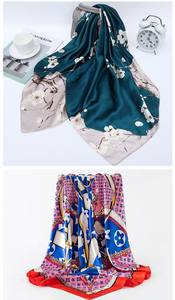 2026Fashion Design Women Elegant Flower Printed Bandana Women Head <b>Scarf</b> Silk Satin Head <b>Scarves</b> Women <b>Scarves</b> trendy customized - Product Image 4