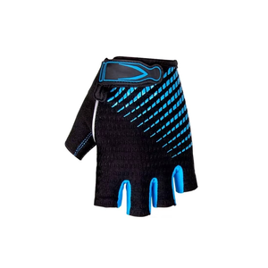 <b>Fingerless</b> <b>Leather</b> Cycling <b>Gloves</b> Black Blue Panelled Breathable Half Finger Racing for Gym Use <b>Men</b> Women Universal Fit - Product Image 4