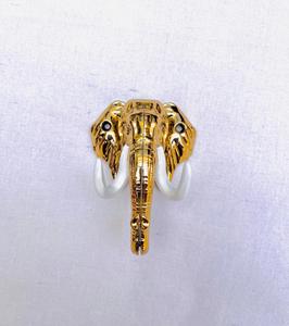 Manija de Puerta de Latón con Diseño de Cabeza de Elefante Dorada con Acabado Antiguo, Manija Metálica para Entrada de Oficina u Hotel, Resistente al Agua - Product Image 3