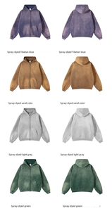 Sweat à capuche oversize délavé pour homme, couleur unie, coupe classique, en coton French Terry, style automne, vintage - Product Image 5
