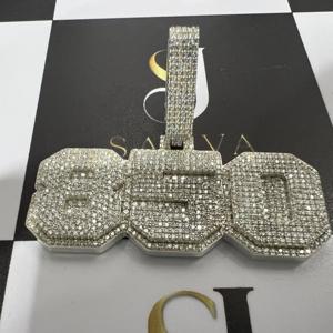 Collar con Colgante de Diamante Moissanite VVS, Plata de Ley 925, Número Personalizado, Colgantes y Dijes Finos, Pasa el Test de Diamantes - Product Image 6