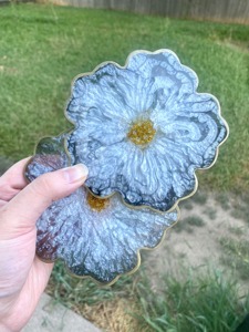 Customized and Round Decorative Resin Serving <b>Coasters</b> Product for Tabletop Dcore - Product Image 4