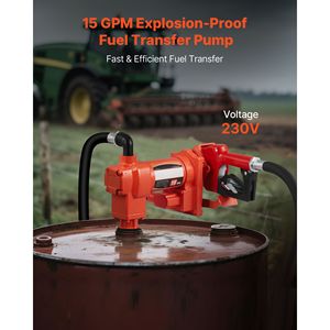 Pompa Elettrica per Trasferimento Carburante 110V AC, 15 GPM 57 L/min, con Erogatore a Spegnimento Automatico e Tubo di Scarico, Personalizzabile OEM - Product Image 2