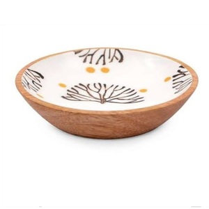 Tazón para ensalada de madera de mango esmaltada de primera calidad, artesanal, para servir frutas, pasta y alimentos, disponible para la venta. - Product Image 5