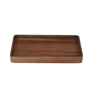 Plateau de service rond en bois de manguier écologique |   Plateau ottoman décoratif en bois naturel pour table basse, cuisine et décoration intérieure - Product Image 3