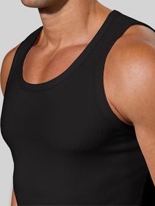Camiseta sin mangas de punto piqué para hombre, de algodón texturizado, estilo casual elegante, chaleco de verano transpirable, ropa diaria, venta al por mayor. - Product Image 4