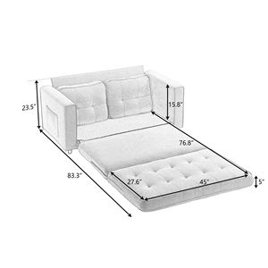 Divano Letto Futon Pieghevole a 3 Posizioni Grigio Scuro, Salvaspazio per Soggiorno - Product Image 1