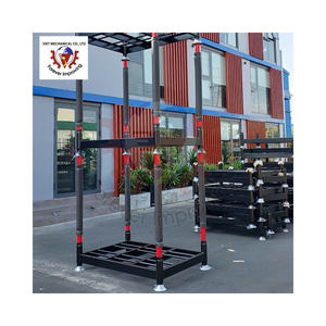 Supports empilables de palette de courrier mobile protégé par corrosion enduit de poudre de support de pneu de stockage en acier résistant empilant les supports mobiles - Product Image 2