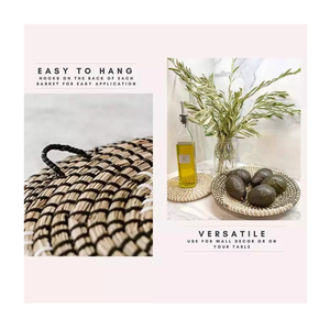 Traditional Woven Seagrass Wall Plate Custom Design Vietnam Handcrafted Nature Decor For Rustic Boho Home Styling Hotels Resorts - Product Image 6
