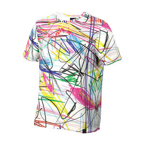 Men's Short Sleeve O-Neck T-Shirt With Hand-Painted <b>Abstract</b> Pattern Regular Fit Knitted Casual Style - Product Image 5