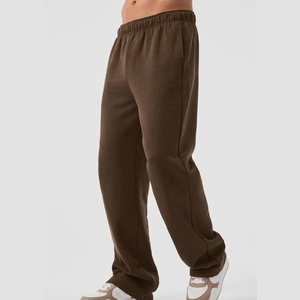 Pantalon évasé unisexe OEM ample en molleton de coton épais de haute qualité avec patchwork, coupe droite, personnalisable - Product Image 2