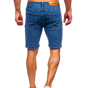 กางเกงยีนส์ขาสั้นผู้ชายสไตล์สตรีทแวร์ ปักโลโก้แบบกำหนดเอง พร้อมดีไซน์ลายนูนแบบกำหนดเอง พิมพ์ลายโซ่และประดับด้วยหิน - Product Image 5