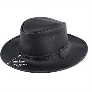 Sombrero de Vaquero de Cuero de Alta Calidad, Personalizado, Estilo Occidental Premium, Sombreros Casuales de Viaje al por Mayor, Transpirables - Product Image 2