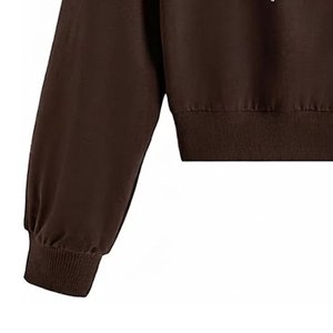Sudadera con Capucha para Mujer, Personalizable con Logotipo, de Alta Demanda, Color Sólido, Manga Larga, Tejida, Transpirable, Corta, para Otoño - Product Image 6