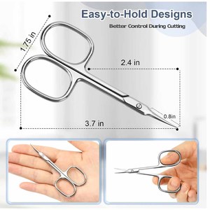 Cuticle <b>Scissors</b>, Extra Fine Curved <b>Nail</b> <b>Scissors</b> <b>for</b> Men Women, Professional Small Grooming <b>Scissor</b> <b>for</b> Eyebrow, Eyelash - Product Image 4