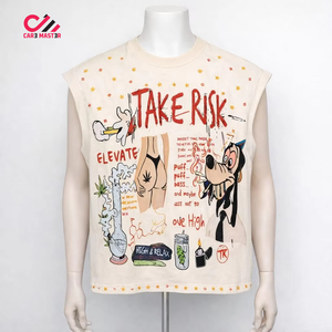 T-shirt pour homme en coton 100% éco-responsable, respirant, style vintage, coupe classique, imprimé DTG, sans manches, sur mesure - Product Image 1