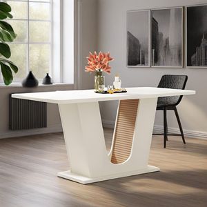 Tavolo da Pranzo Moderno Rettangolare da 55 Pollici per 4-6 Persone con Base a U, Elegante Tavolo da Cucina - Product Image 3