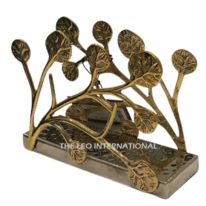 Lotus Flower Shape Aluminum Napkin Holder Golden Color Napkin Holder for Wedding Party Use Table <b>Decoration</b> & Accessories - Product Image 3