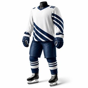 Ensemble Maillot et Short de Hockey Personnalisé Imprimé par Transfert Thermique 100% Polyester Anti-Bactérien pour Adultes Tenue d'Équipe OEM ODM - Product Image 3