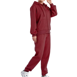 Custom Winter Tracksuit <b>2</b> <b>Piece</b> Zip Up Hoodie Jogger <b>Pants</b> Regular Fit Sportswear <b>Set</b> - Product Image 4
