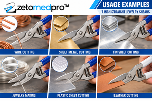 Tijeras Rectas para Joyería de 7 Pulgadas, con Resorte, de Acero Inoxidable, Cortador de Alambre, Cortador de Chapa Metálica, Empuñadura de PVC, ZETOMEDPRO - Product Image 5
