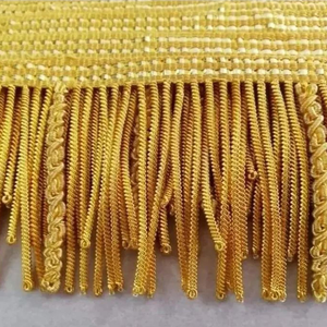 Custom High Quality Gold Bullion Wire Tassel <b>Fringe</b> for Garment Use Customized Sizes Religious Vestment Decoration - Product Image 1