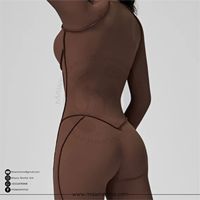 Combinaison de yoga chic à fermeture éclair frontale, effet seconde peau, dos nu, respirante, écologique, anti-transpiration, extensible dans les quatre sens