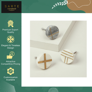 Vente flash - Boutons et poignées de tiroir en marbre faits à la main, design luxueux et écologique, pour meubles de chambre et de cuisine - Product Image 2