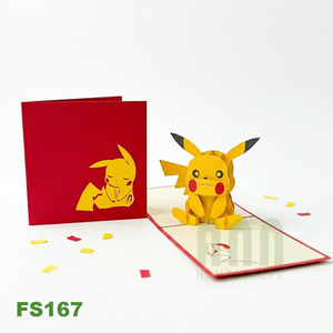 Tarjeta de Felicitación 3D Pop-up, Regalo, Arte del Personaje Pokémon Pikachu, Tarjetas de Invitación, Recuerdo, Impresión Offset, Nuevo Diseño, Artesanía - Product Image 2