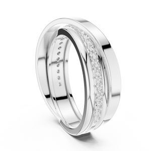 Anillo de Sello Masculino Art Deco con Banda Cruzada Sólida, con Moissanita Creada en Laboratorio, Certificada GRA, Color D, VVS1, con Acentos Pavé, de Vinson Project - Product Image 4