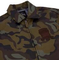 Blouson aviateur en cuir véritable Avirex camouflage, col rabattu, fermeture éclair sur le devant, design à patchs, coupe classique, décontracté, hiver, imperméable
