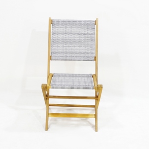 Fauteuil de jardin 2 places en bois d'acacia tressé, minimaliste, durable, écologique, léger et portable, idéal pour terrasse et café en extérieur – Meilleure vente - Product Image 5