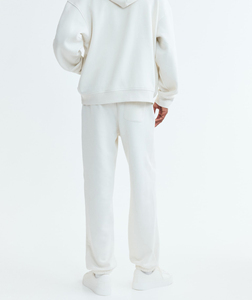 <b>Men's</b> Off <b>White</b> Cotton Sweatpants Elastic Waist Drawstring Cuffed Casual <b>Jogger</b> Pants Breathable - Product Image 2