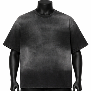 Camiseta Oversize de Algodón de 260 Gramos para Hombre, Estilo Vintage, Lavado Ácido, Estilo Snow, Personalizable para Streetwear - Product Image 1